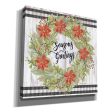 Seasons Greetings Wreath  by Cindy Jacobs, Canvas Wall Art Online Hot Sale