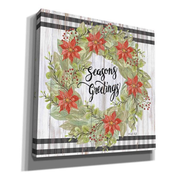 Seasons Greetings Wreath  by Cindy Jacobs, Canvas Wall Art Online Hot Sale