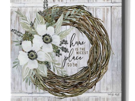 Home is the Nicest Place to Be Wreath  by Cindy Jacobs, Canvas Wall Art Online Sale