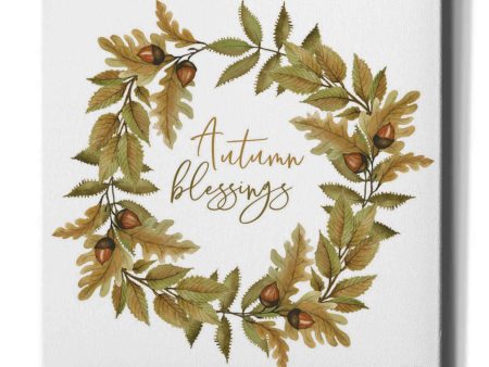 Autumn Blessings Fall Wreath  by Cindy Jacobs, Canvas Wall Art Fashion