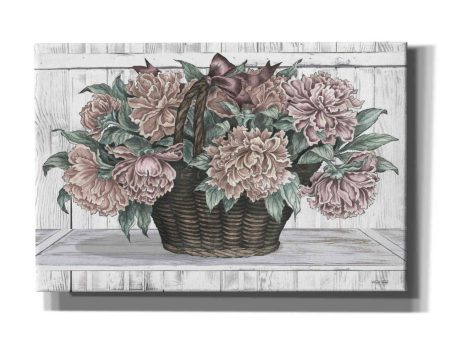 Basket of Peonies  by Cindy Jacobs, Canvas Wall Art Cheap