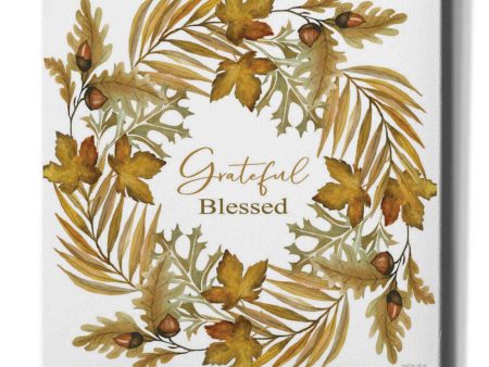 Grateful Blessed Fall Wreath  by Cindy Jacobs, Canvas Wall Art Online now