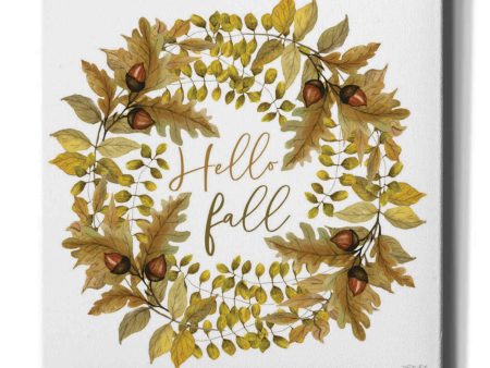 Hello Fall Wreath  by Cindy Jacobs, Canvas Wall Art For Sale