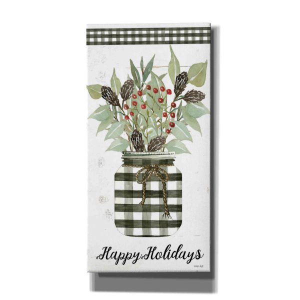 Happy Holidays Gingham Jar  by Cindy Jacobs, Canvas Wall Art Supply