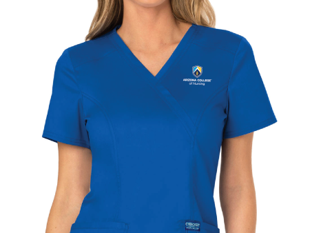 (Arizona College of Nursing) Cherokee Mock Wrap Scrub Top For Sale