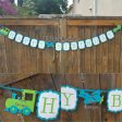 TRANSPORTATION BANNER Trains Planes and Automobiles Birthday Transportation Cake Banner Garland Cupcake Centerpiece Train Banner Online Sale