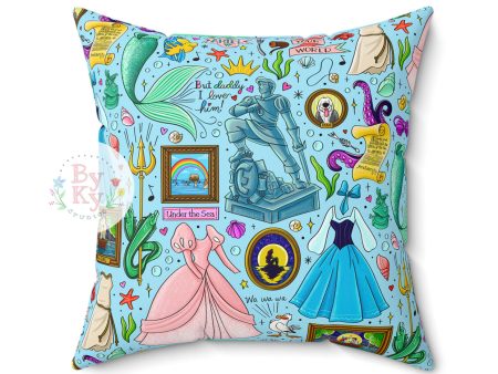 Ariel Princess Throw Pillow Fashion