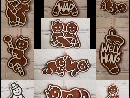 (Copy) NAUGHTY GINGERBREAD ORNAMENTS Ginger Bread Funny Ornaments Adult Ornaments White Elephant Gift Idea Online Sale