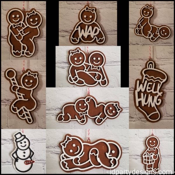 (Copy) NAUGHTY GINGERBREAD ORNAMENTS Ginger Bread Funny Ornaments Adult Ornaments White Elephant Gift Idea Online Sale