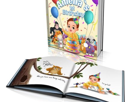 1st Birthday Large Hard Cover Story Book Fashion