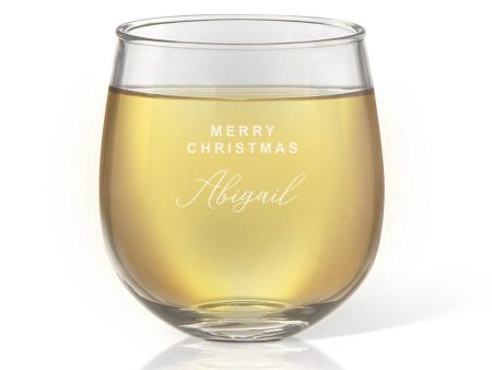 Christmas Stemless Wine Glass Sale