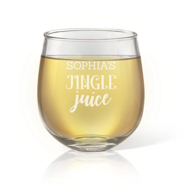 Jingle Juice Stemless Wine Glass Discount