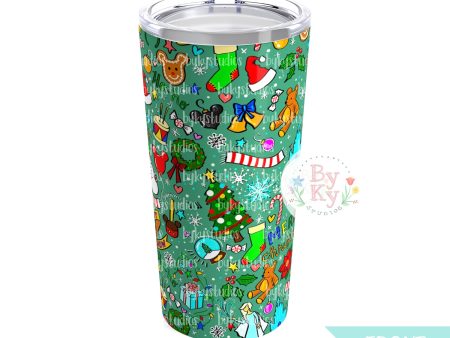 Christmas Doodle Tumbler 20oz Supply