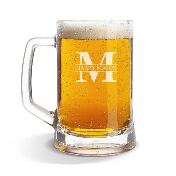 Monogram Glass Beer Mug For Cheap