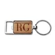 Initials Rectangle Metal Keyring Online