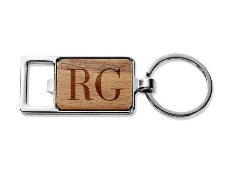 Initials Rectangle Metal Keyring Online