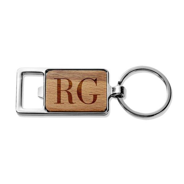 Initials Rectangle Metal Keyring Online