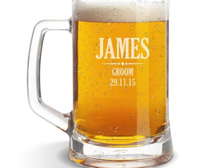 Groom Glass Beer Mug Online Sale