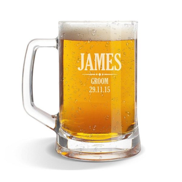 Groom Glass Beer Mug Online Sale