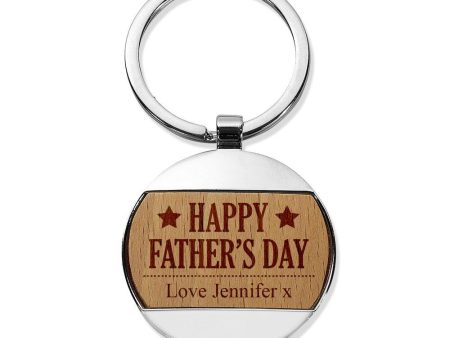 Happy Father s Day Round Metal Keyring Online Sale