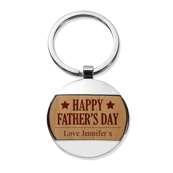 Happy Father s Day Round Metal Keyring Online Sale