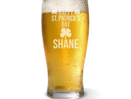 Happy St. Patrick s Day Standard 285ml Beer Glass Online