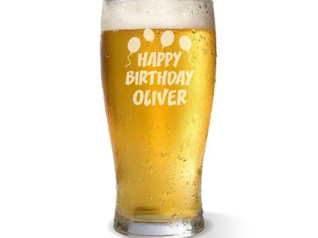 Happy Birthday Standard 285ml Beer Glass Online