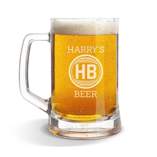 Harry s Glass Beer Mug on Sale