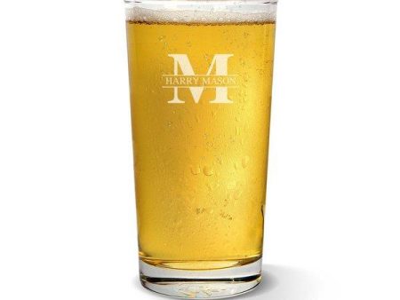 Initial Monogram Pint Glass Online