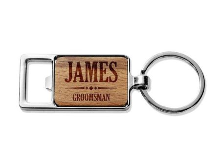 Groomsman Rectangle Metal Keyring Online now