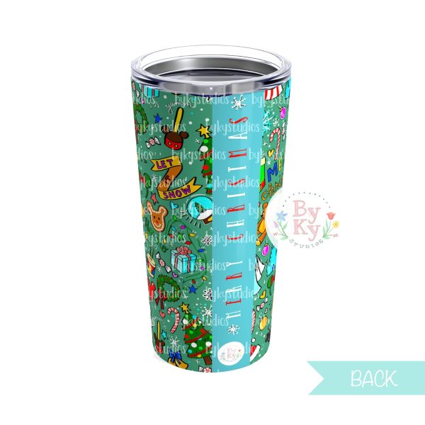 Christmas Doodle Tumbler 20oz Supply