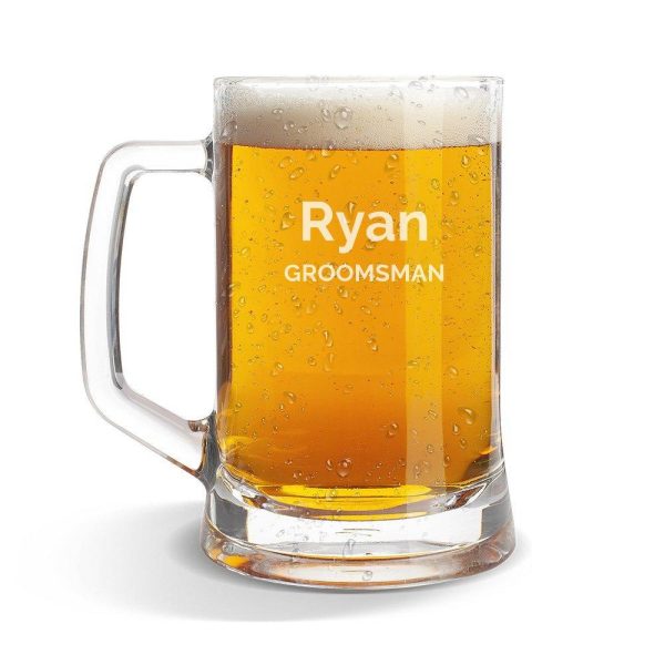 Groomsman Glass Beer Mug Online Hot Sale