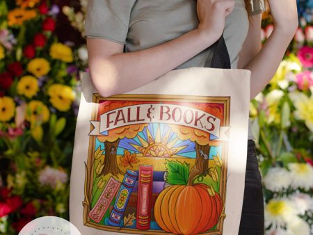 Fall & Books Tote Bag Hot on Sale