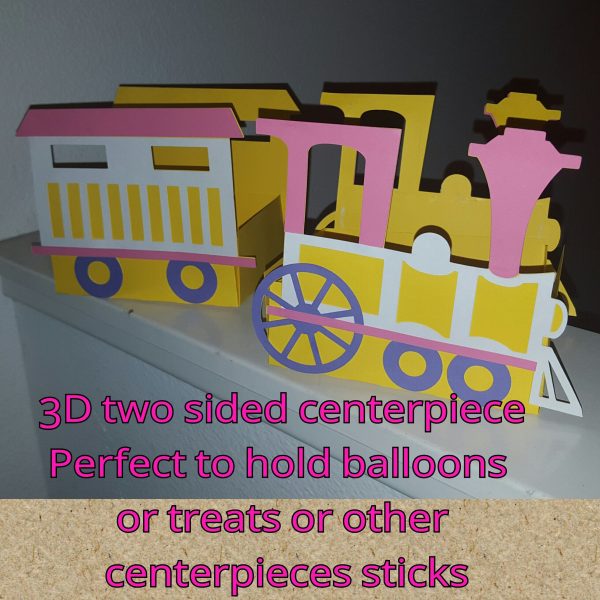 3D TRAIN CENTERPIECE Girl Train Party Girly Train Pop Up Train Centerpiece Balloon Holder Train Birthday Train Party Chuga Chuga Two Two Online