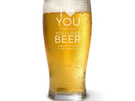 Love You Standard 285ml Beer Glass Discount