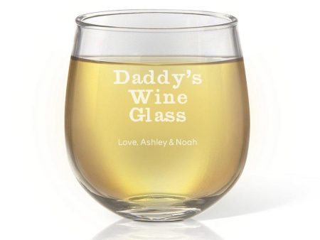 Daddy s Stemless Wine Glass For Discount