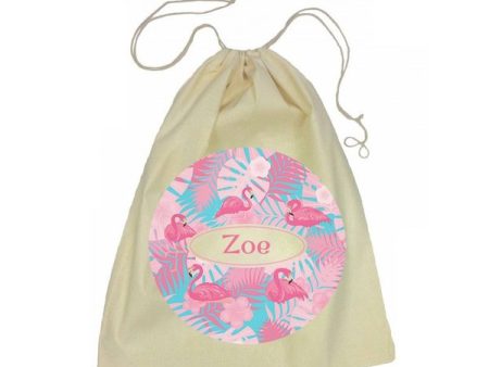 Calico Drawstring Bag - Flamingos Online Sale