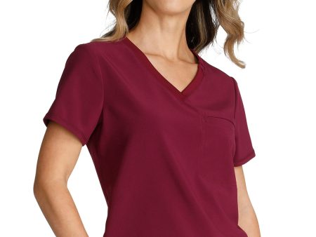 Cherokee Tuckable V-Neck Top in Wine For Cheap