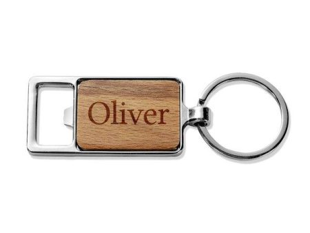 Classic Name Rectangle Metal Keyring Fashion