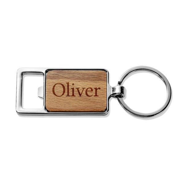 Classic Name Rectangle Metal Keyring Fashion