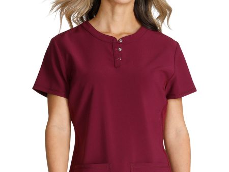 Cherokee Women s Snap Front Henley Top Hot on Sale