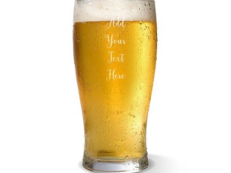 Add Your Own Message Standard 425ml Beer Glass For Sale