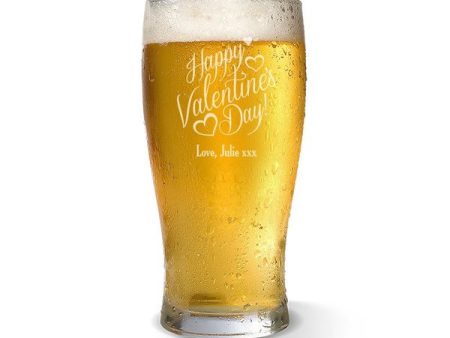 Happy Valentine s Day Standard 285ml Beer Glass Supply