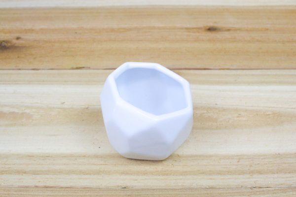 Wholesale: White Geometric Ceramic Container [Min Order 12] Online now