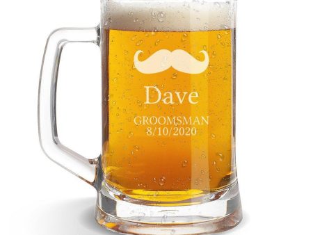 Moustache Glass Beer Mug Hot on Sale