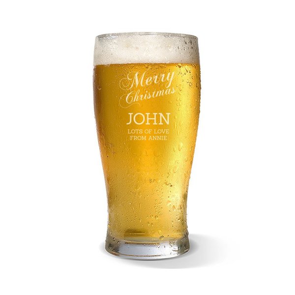 Merry Christmas Standard 285ml Beer Glass For Discount