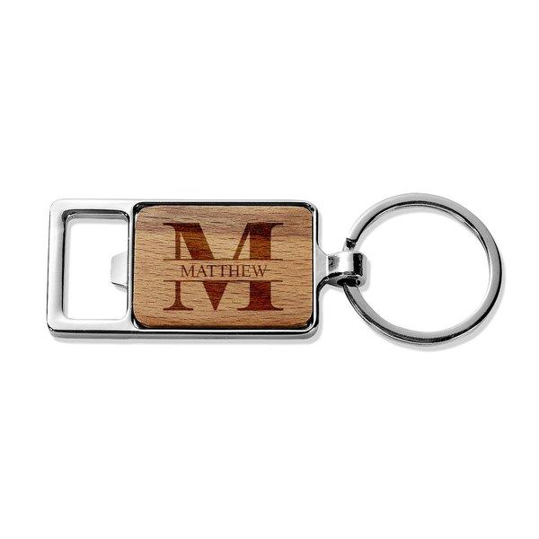 Monogram Rectangle Metal Keyring For Discount