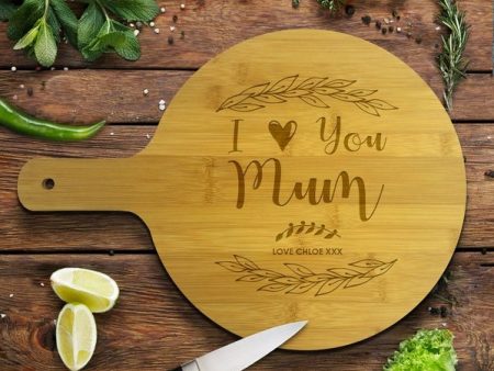 Love You Round Bamboo Serving Board Supply