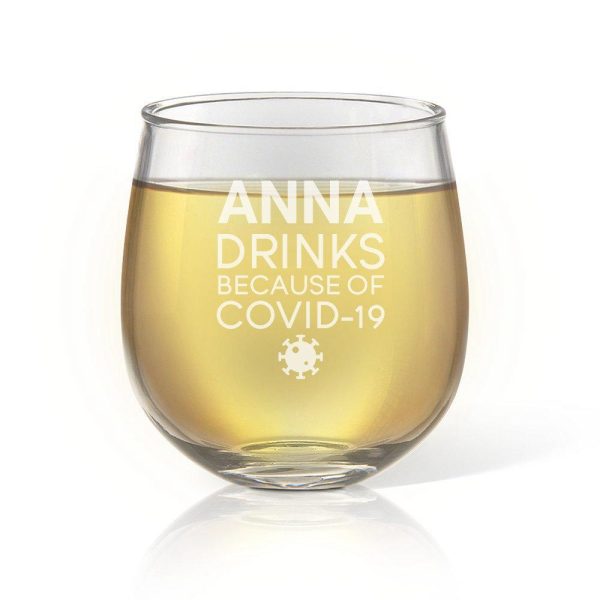 Covid Stemless Wine Glass Online Sale